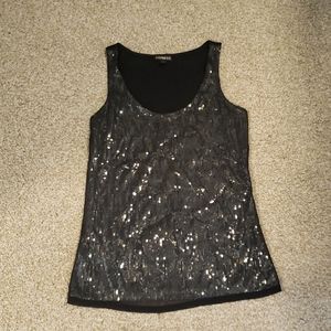 Express Black Sequins tank top